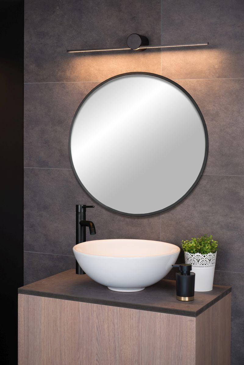 Lucide MIZAR - Nástenné svietidlo Kúpeľňové - LED - 1x6W 2700K - IP44 - Čierne